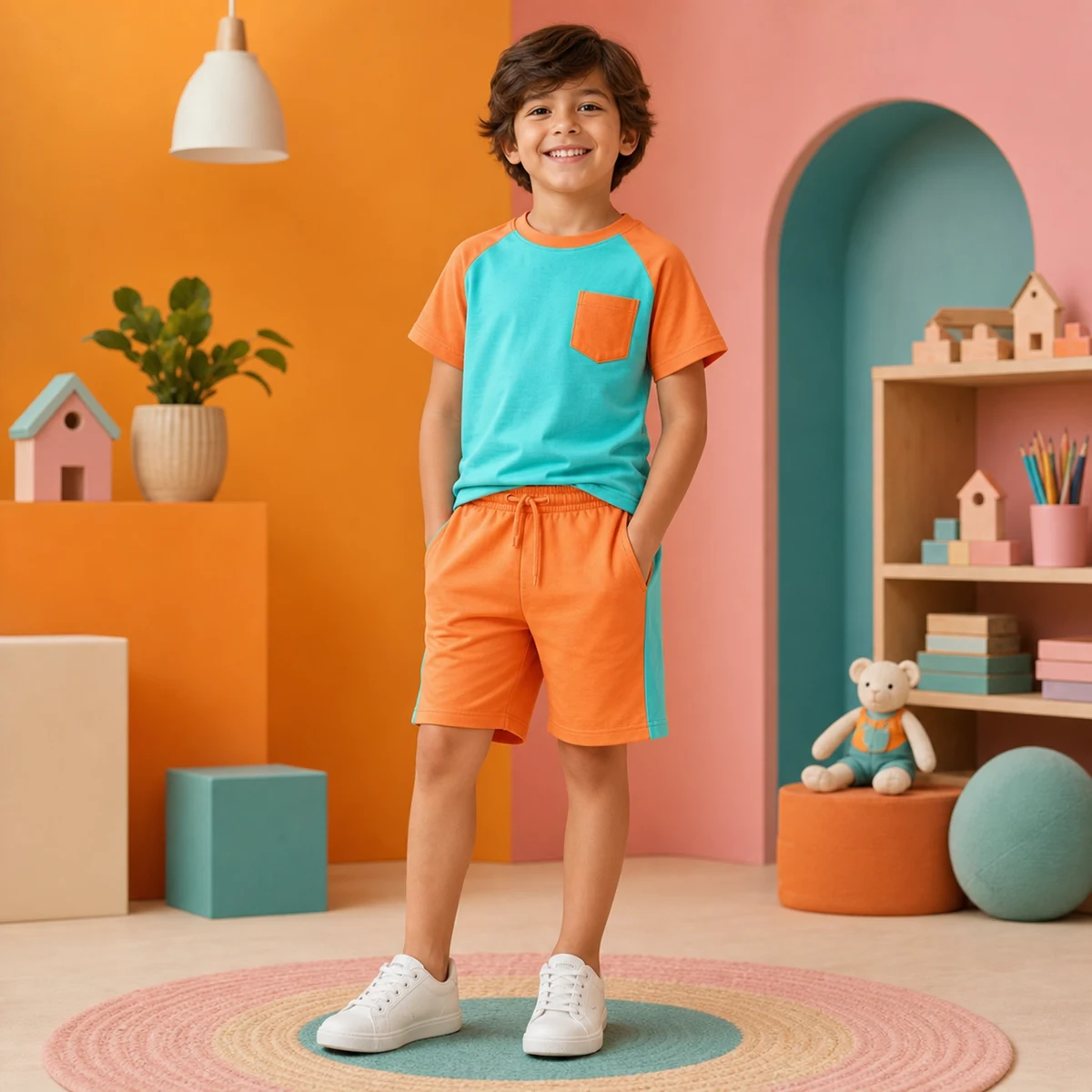 Conjunto Menino Camiseta e Bermuda — 2 a 10 Anos